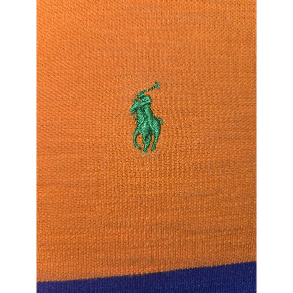 Polo Ralph Lauren Mens Orange Striped Polo Shirt Large - Picture 5 of 7